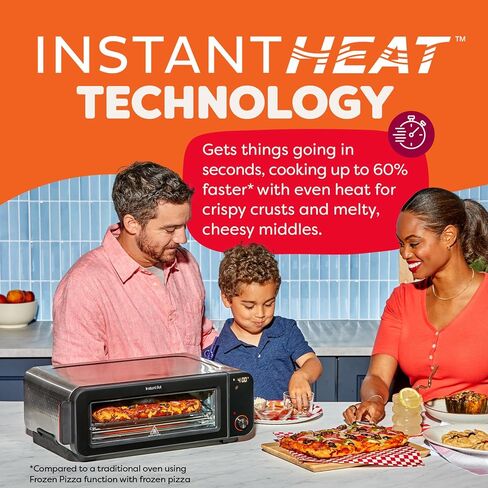 Instant Pot 6-Slice InstantHeat 10-in-1 Air Fryer Toaster Oven, Air Fry, Roast, Bake, Sear Crisp, Toast, Bagel, Broil, Dehydrate, Reheat, and Make Pizza in Saudi Arabia
