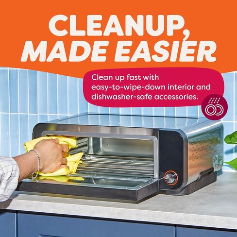Instant Pot 6-Slice InstantHeat 10-in-1 Air Fryer Toaster Oven, Air Fry, Roast, Bake, Sear Crisp, Toast, Bagel, Broil, Dehydrate, Reheat, and Make Pizza in Saudi Arabia