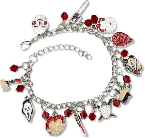 ABONDEVER Freddy Krueger Jason Bracelet American Horror Movies Classic Story Horror Cosplay Charm Bracelet Fans Jewelry for Men Women Girls in Saudi Arabia