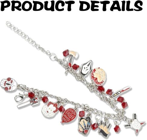 ABONDEVER Freddy Krueger Jason Bracelet American Horror Movies Classic Story Horror Cosplay Charm Bracelet Fans Jewelry for Men Women Girls in Saudi Arabia