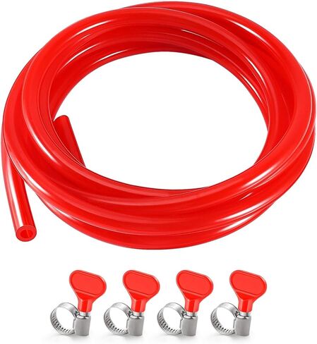 20 Ft Beer CO2 Gas Line CO2 Tubing - ID 5/16" Beer CO2 Dispensing Brewing Line with 6 PCS Hose Clamps Red PVC Tubing for Ball Lock，Gas Manifold，Keg Regulator in Saudi Arabia
