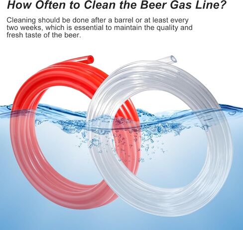 20 Ft Beer CO2 Gas Line CO2 Tubing - ID 5/16" Beer CO2 Dispensing Brewing Line with 6 PCS Hose Clamps Red PVC Tubing for Ball Lock，Gas Manifold，Keg Regulator in Saudi Arabia