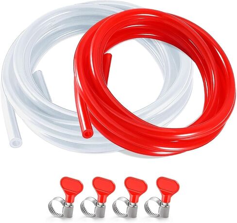 20 Ft Beer CO2 Gas Line CO2 Tubing - ID 5/16" Beer CO2 Dispensing Brewing Line with 6 PCS Hose Clamps Red PVC Tubing for Ball Lock，Gas Manifold，Keg Regulator in Saudi Arabia