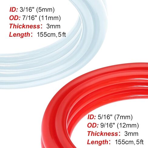 20 Ft Beer CO2 Gas Line CO2 Tubing - ID 5/16" Beer CO2 Dispensing Brewing Line with 6 PCS Hose Clamps Red PVC Tubing for Ball Lock，Gas Manifold，Keg Regulator in Saudi Arabia