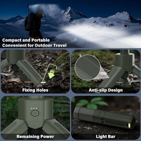 ضوء التخييم التلسكوبي - 10500 مللي أمبير في الساعة فانوس التخييم القابل لإعادة الشحن مع حقيبة تخزين ، ومصباح خيمة مغناطيسي قابلة للضايق ، وضوء معسكر مائي في الهواء الطلق مصابيح الطوارئ لانقطاع الطاقة المنزلية ، والمشي لمسافات طويلة - المشي لمسافات طويلة. in Kuwait