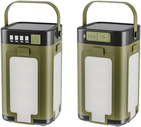 Solar Camping Light, Portable Rechargeable LED Lantern with 6 Lighting Modes – IPX4 Waterproof Solar-Powered Outdoor Light for Hiking Gear, Camping & Daily Use (Green) in Saudi Arabia