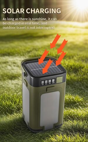 Solar Camping Light, Portable Rechargeable LED Lantern with 6 Lighting Modes – IPX4 Waterproof Solar-Powered Outdoor Light for Hiking Gear, Camping & Daily Use (Green) in Saudi Arabia
