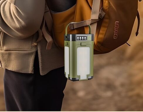 Solar Camping Light, Portable Rechargeable LED Lantern with 6 Lighting Modes – IPX4 Waterproof Solar-Powered Outdoor Light for Hiking Gear, Camping & Daily Use (Green) in Saudi Arabia