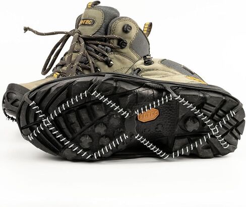 Ice Cleats for Shoes and Boots, Anti-Slip Crampons Men and Women, Snow Cleats, Ice Grips Zinc Coated Steel Coils, Shoe Spikes for Hiking, Fishing, Walking in Saudi Arabia