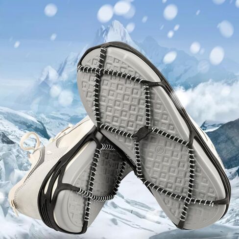 Ice Cleats for Shoes and Boots, Anti-Slip Crampons Men and Women, Snow Cleats, Ice Grips Zinc Coated Steel Coils, Shoe Spikes for Hiking, Fishing, Walking in Saudi Arabia