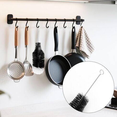 Bottle Cleaning Brush Compatible with Sodastream, Metal Anti-Scratch Bottle Cleaner Brush with Soft Nylon Bristles and Stainless Steel for Glass Soda Flask Baby & Sports Water Bottles in Saudi Arabia