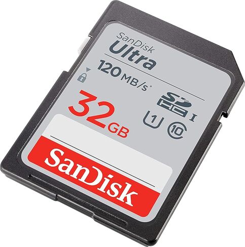 SanDisk 32GB SDHC SD Ultra Memory Card Class 10 Works with Sony Cyber-Shot DSC-W800, W830, W810 Digital Camera (SDSDUN4-032G-GN6IN) Bundle with 1 Everything But Stromboli Multi-Slot Card Reader in Saudi Arabia