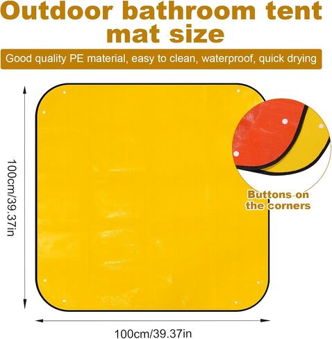 39.37x39.37in Camp Shower Tent Bottom Mat, Portable Camping Shower Pad Waterproof Tent Floor Pad Bathroom Mat for Outdoor Camping RV and Caravan in Saudi Arabia