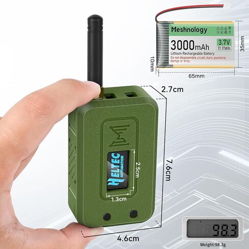 2 Set ESP32 LoRa V3 Module Board with 915 MHz Antenna + 3000mAh Battery + Case - Integrated WiFi Blue Tooth SX1262 CP2102 0.96" OLED Display Type C for Ar duino Lora Meshtastic IoT (N35, Green) in Saudi Arabia