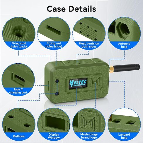 2 Set ESP32 LoRa V3 Module Board with 915 MHz Antenna + 3000mAh Battery + Case - Integrated WiFi Blue Tooth SX1262 CP2102 0.96" OLED Display Type C for Ar duino Lora Meshtastic IoT (N35, Green) in Saudi Arabia