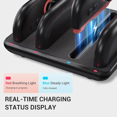 CoBak Charging Dock for Nintendo Switch 2 Joy-Con Controllers - 4-in-1 Fast Charger Station with Magnetic Base, Weighted Stand, and Overcharge Protection - Includes Charging Cable in Saudi Arabia