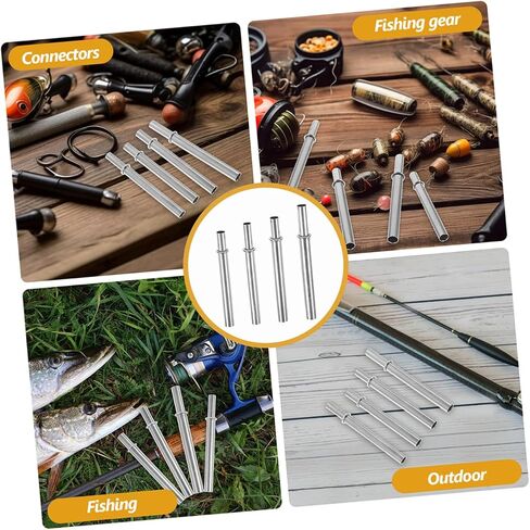 4pcs Fishing Rod Repair Tubes Versatile Connecting Sleeves for DIY Fishing Rod Projects Easy Installation Secure Joint Design in Saudi Arabia