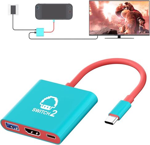 Switch 2 Dock ، محطة Dock TV المحمولة للتبديل/التبديل 2/Steam Deck/Rog Ally/Legion Go ، 3-in-1 Switch 2 Dock مع HDMI 8K@60Hz أو 4K@60Hz ، USB 3.0 و 100W PRD PROT in Kuwait