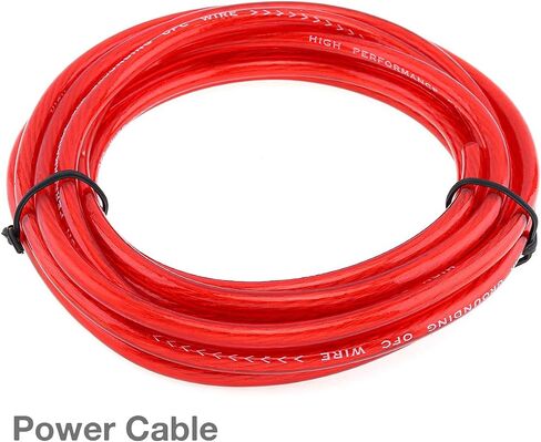 8 Gauge Amp Wiring Kit, 1 Set of Car Audio Wire Wiring Kit Car Speaker Woofer Cables Car Power Amplifier Audio Line Power Line with Fuse Suit for Car Modification in Saudi Arabia