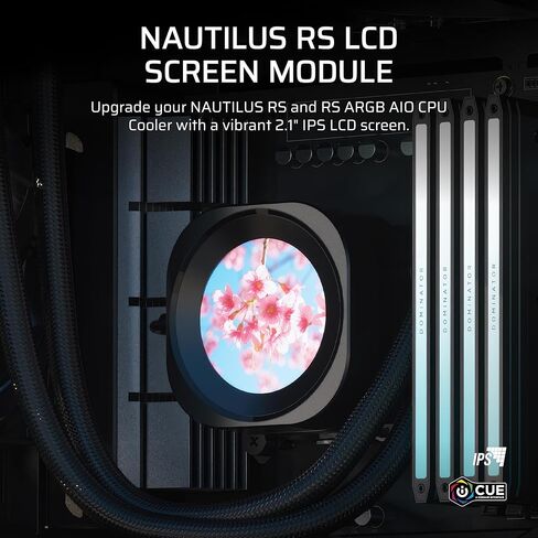 Corsair Nautilus RS LCD Module-لـ Nautilus RS و Nautilus RS ARGB AIO CPU-شاشة IPS LCD 2.1 "، التثبيت الخالي من الأدوات-الأسود in Saudi Arabia