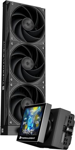 Thermalright Stream Vision 360 Black-360mm AIO CPU COWERALER ، عرض LCD 3.5's's Square للصور ، مضخة شفط عالية الأداء بدقة 640 × 480 مع مروحة مضمنة ، ل AM5/LGA1851/1700 in Saudi Arabia