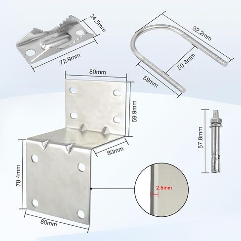 مجموعات قوس جبل القطب الهوائي - 2 مجموعة من قوس الصاري القطب مع مجموعة U -Bracket Assembly + 8 مسامير لحامل قطب الهوائي خارج المنزل خارج المنزل in Saudi Arabia