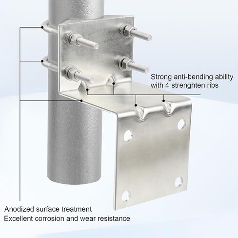 مجموعات قوس جبل القطب الهوائي - 2 مجموعة من قوس الصاري القطب مع مجموعة U -Bracket Assembly + 8 مسامير لحامل قطب الهوائي خارج المنزل خارج المنزل in Saudi Arabia