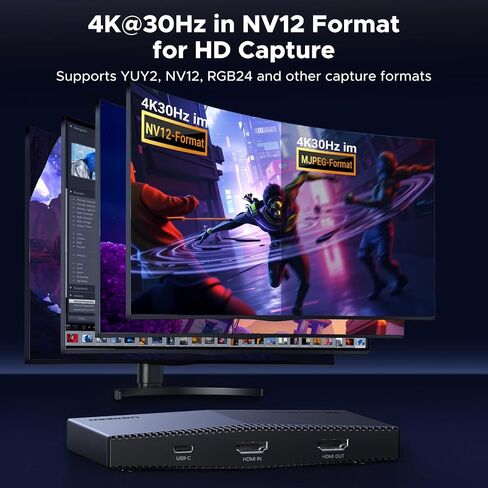 UGREEN 4K Capture Card HDMI to USB 3.2 4K@30Hz Video Capture Card 4K@60Hz Input Passthrough with Ultra Low Latency for Streaming Broadcasting Compatible with Switch 2/PS5/Xbox/PC/Camera/Mac/OBS/XSplit in Saudi Arabia