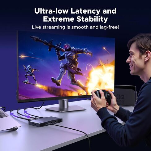 UGREEN 4K Capture Card HDMI to USB 3.2 4K@30Hz Video Capture Card 4K@60Hz Input Passthrough with Ultra Low Latency for Streaming Broadcasting Compatible with Switch 2/PS5/Xbox/PC/Camera/Mac/OBS/XSplit in Saudi Arabia