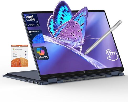 HP Omnibook X Flip 2 in 1 14’’ 2K Touchscreen Laptop, Convertible Laptop 16GB DDR5 RAM 1TB SSD, Intel Core Ultra 5, Intel Arc 130V GPU, Thunderbolt 4, Windows 11, 1 Year Office 365 with Microsoft Pen in Saudi Arabia