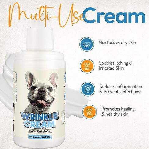 Wrinkle Wipes for Dogs - 100 Count Dog Wrinkle Wipes French Bulldog, English Bulldog, Pugs - 3.15 in Large Bulldog Face Wipes - Cleaning & Soothes on Wrinkles, Folds, Tail Pockets in Kuwait