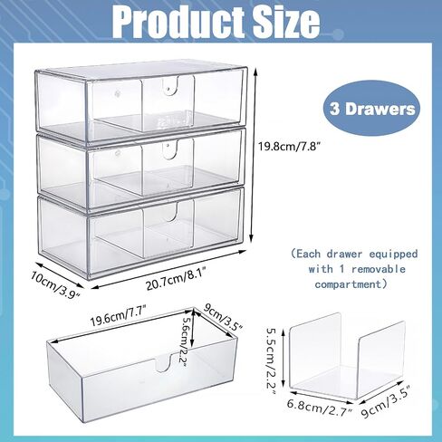 Btsky 2 Pack Clear Clear Acrylic Battery Storage Organizer for AA ، AAA ، 9V ، C ، D Batteries ، 2-drawer Box Battern Battery حامل للبطاريات الشائعة ، حاوية منزلية (البطاريات غير المدرجة) in Saudi Arabia