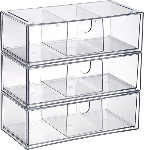 Btsky 2 Pack Clear Clear Acrylic Battery Storage Organizer for AA ، AAA ، 9V ، C ، D Batteries ، 2-drawer Box Battern Battery حامل للبطاريات الشائعة ، حاوية منزلية (البطاريات غير المدرجة) in Saudi Arabia