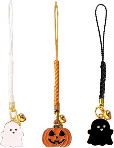3 PCS anime سحر الهاتف المحمول ، Halloween Spooky keychain Lanyard ، وسلاسل المفاتيح الكرتونية الجميلة مع الجرس الصغير الرائع ، وملحقات Kawaii للحقائب وحقيبة اليد للنساء والبنات in Kuwait
