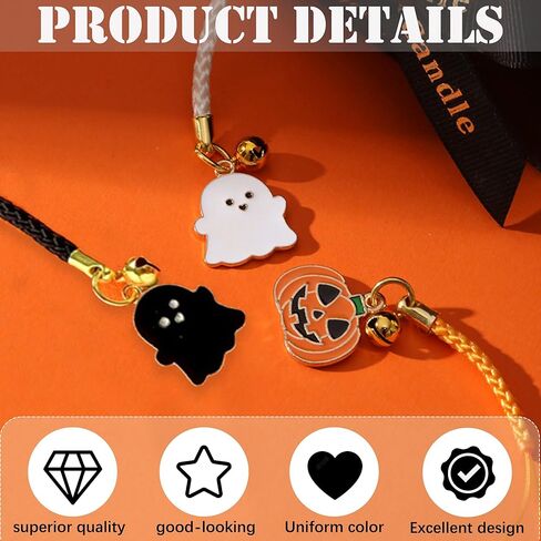 3 PCS anime سحر الهاتف المحمول ، Halloween Spooky keychain Lanyard ، وسلاسل المفاتيح الكرتونية الجميلة مع الجرس الصغير الرائع ، وملحقات Kawaii للحقائب وحقيبة اليد للنساء والبنات in Kuwait