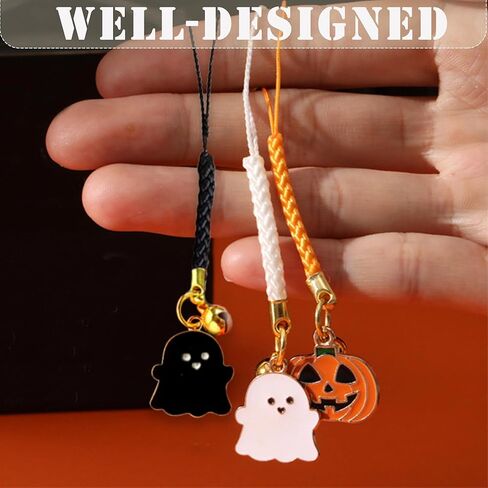 3 PCS anime سحر الهاتف المحمول ، Halloween Spooky keychain Lanyard ، وسلاسل المفاتيح الكرتونية الجميلة مع الجرس الصغير الرائع ، وملحقات Kawaii للحقائب وحقيبة اليد للنساء والبنات in Kuwait