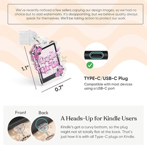 سحر Yoppix 9pcs لـ Kindle ، حول السحر المضحك في سداد قابس الغبار المتوافق مع ميناء الشحن من النوع C ، هدية لقراء محبي الكتب للرجال المعلمين ، إكسسوارات لـ Kindle in Kuwait