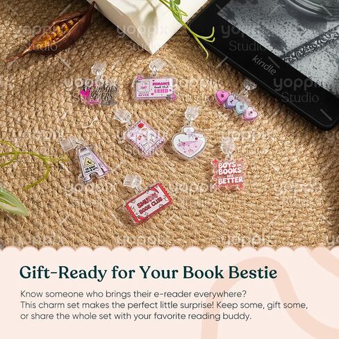 سحر Yoppix 9pcs لـ Kindle ، حول السحر المضحك في سداد قابس الغبار المتوافق مع ميناء الشحن من النوع C ، هدية لقراء محبي الكتب للرجال المعلمين ، إكسسوارات لـ Kindle in Kuwait