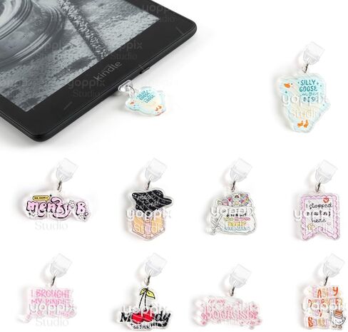 سحر Yoppix 9pcs لـ Kindle ، حول السحر المضحك في سداد قابس الغبار المتوافق مع ميناء الشحن من النوع C ، هدية لقراء محبي الكتب للرجال المعلمين ، إكسسوارات لـ Kindle in Kuwait