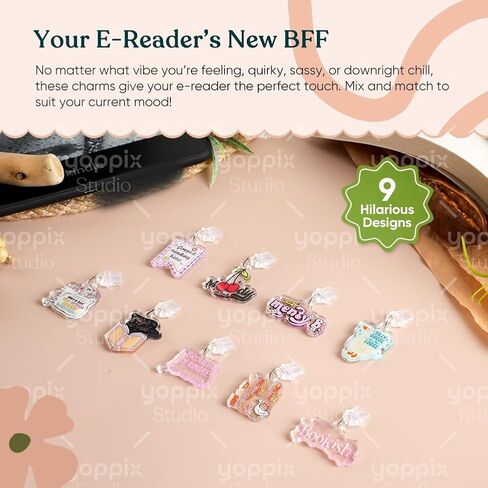 سحر Yoppix 9pcs لـ Kindle ، حول السحر المضحك في سداد قابس الغبار المتوافق مع ميناء الشحن من النوع C ، هدية لقراء محبي الكتب للرجال المعلمين ، إكسسوارات لـ Kindle in Kuwait