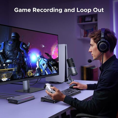 UGREEN 4K 144Hz Video Capture Card HDMI to USB 3.2 Gen 2 with Mic and HDMI 2.1 Loop-Out, with Low Latency for Streaming Game Recording Compatible with Switch 2/Xbox/PS4/PS5/PC/Camera/Mac/OBS/XSplit in Saudi Arabia