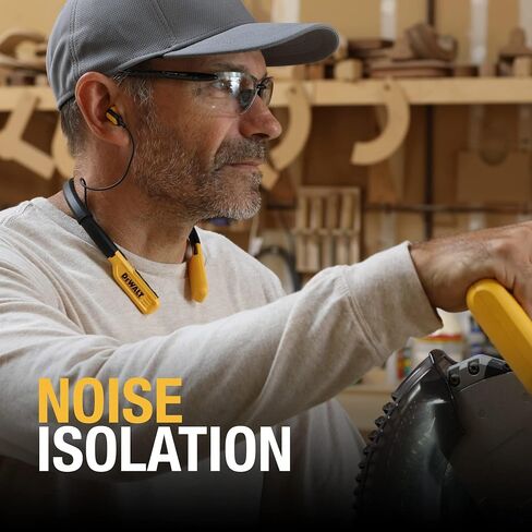 سماعات رأس الرقبة الثقيلة في DeWalt ، لاسلكي حول سماعات الأذن الرقبة مع عزل الضوضاء 30 ساعة + عزل الضوضاء ، سماعات الأذن اللاسلكية المغناطيسية الآمنة ، وسماعات بلوتوث ميكروفوتة في العمل. in Saudi Arabia