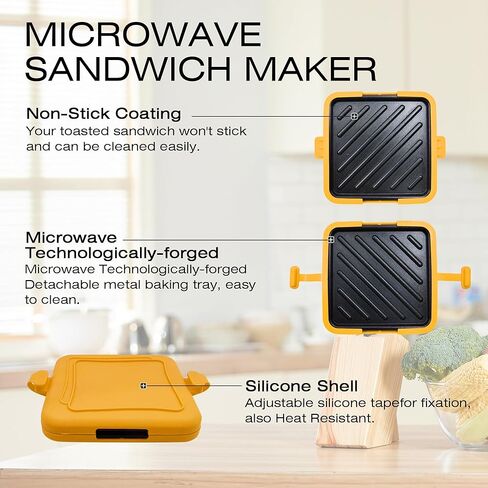 Microwave Toastie Sandwich Maker, Microwave Toaster, Sandwich Maker, Panini Maker, Dishwasher Safe,NO Electricity,Wireless,Time Saving,Fast,Toastie Safe in Microwave Oven in Saudi Arabia