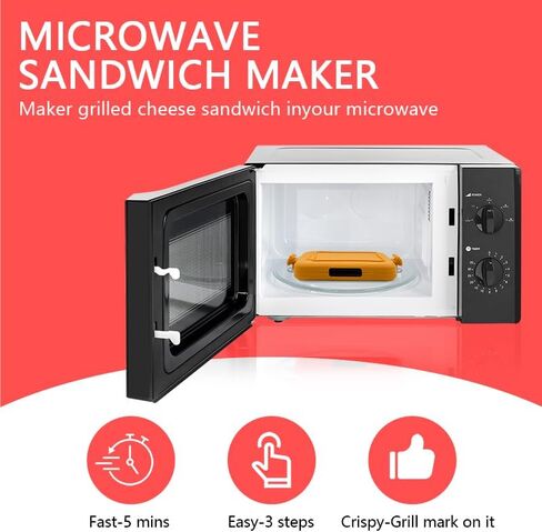 Microwave Toastie Sandwich Maker, Microwave Toaster, Sandwich Maker, Panini Maker, Dishwasher Safe,NO Electricity,Wireless,Time Saving,Fast,Toastie Safe in Microwave Oven in Saudi Arabia