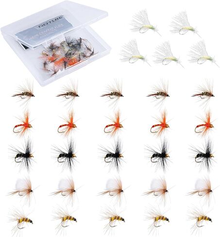 Goture Fly Fishing Flies Kit, 30pcs Dry Wet Flies Streamers Nymphs Fly Fishing Lures Assortment Kit for Bass Trout Steelhead Salmon, Gifts for Men in Saudi Arabia