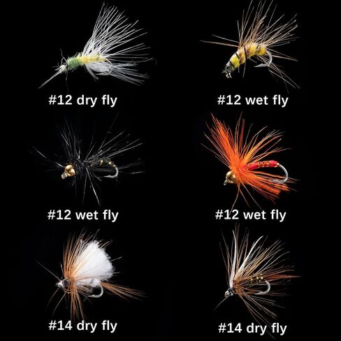 Goture Fly Fishing Flies Kit, 30pcs Dry Wet Flies Streamers Nymphs Fly Fishing Lures Assortment Kit for Bass Trout Steelhead Salmon, Gifts for Men in Saudi Arabia