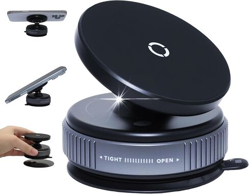 2025 Upgraded Vacuum Magnetic Phone Holder for Mag Safe [Ultra-Strong Suction & Magnet] - Suction Cup Phone Mount, 360° Adjustable Car Phone Stand for Gym/Mirror/Smooth Surfaces in Kuwait