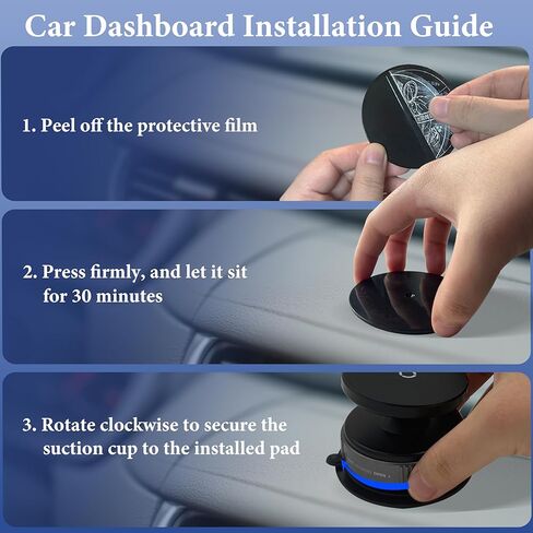 2025 Upgraded Vacuum Magnetic Phone Holder for Mag Safe [Ultra-Strong Suction & Magnet] - Suction Cup Phone Mount, 360° Adjustable Car Phone Stand for Gym/Mirror/Smooth Surfaces in Kuwait