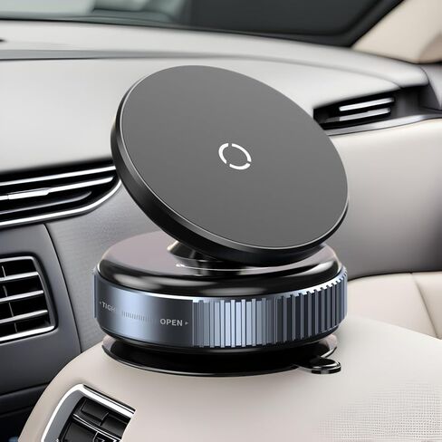 2025 Upgraded Vacuum Magnetic Phone Holder for Mag Safe [Ultra-Strong Suction & Magnet] - Suction Cup Phone Mount, 360° Adjustable Car Phone Stand for Gym/Mirror/Smooth Surfaces in Kuwait
