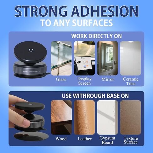 2025 Upgraded Vacuum Magnetic Phone Holder for Mag Safe [Ultra-Strong Suction & Magnet] - Suction Cup Phone Mount, 360° Adjustable Car Phone Stand for Gym/Mirror/Smooth Surfaces in Kuwait